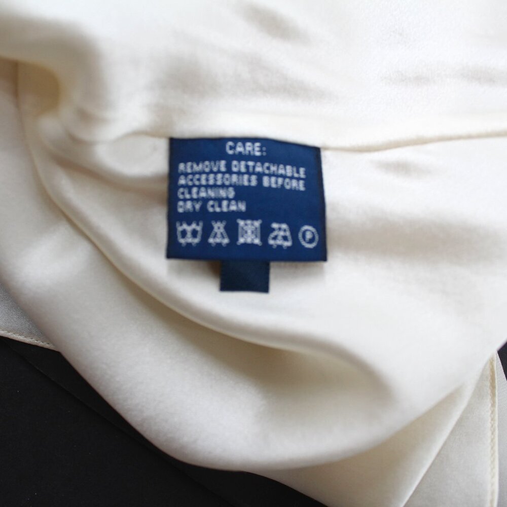 RALPH LAUREN Ivory Silk Velvet Bias Cowl Off Shoulder Draped Scarf Top NWT SZ 8 - Picture 7 of 11